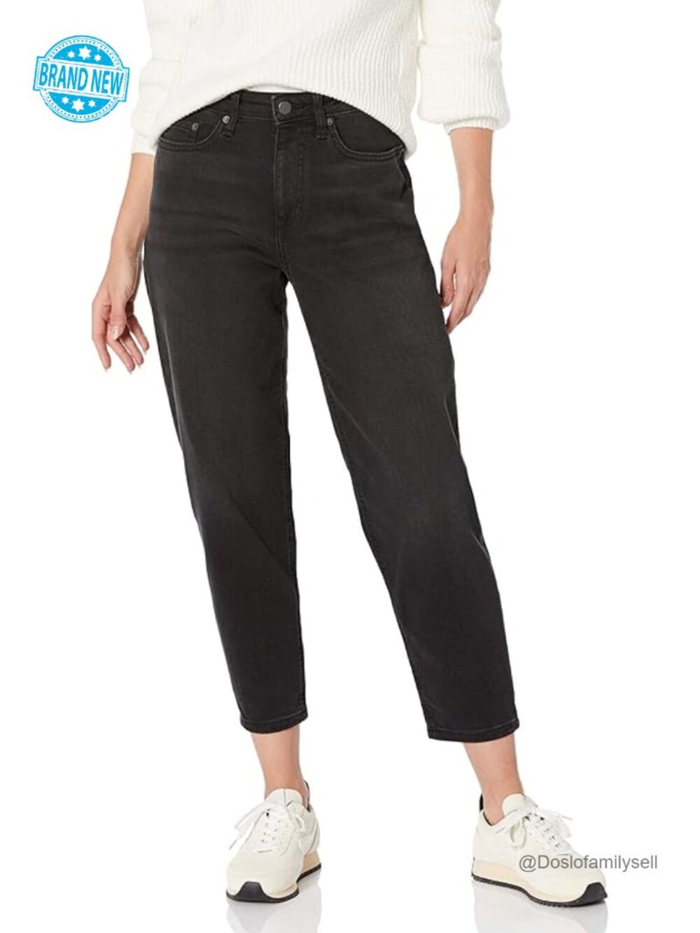 Women's High-Rise Relaxed Leg Tapered Ankle Jeans